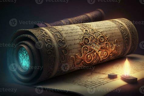 The burgundy scrolls of magic
